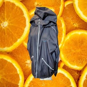 Amazon Elevate Mens XL Lightweight Hooded Windbreaker Jacket Gray